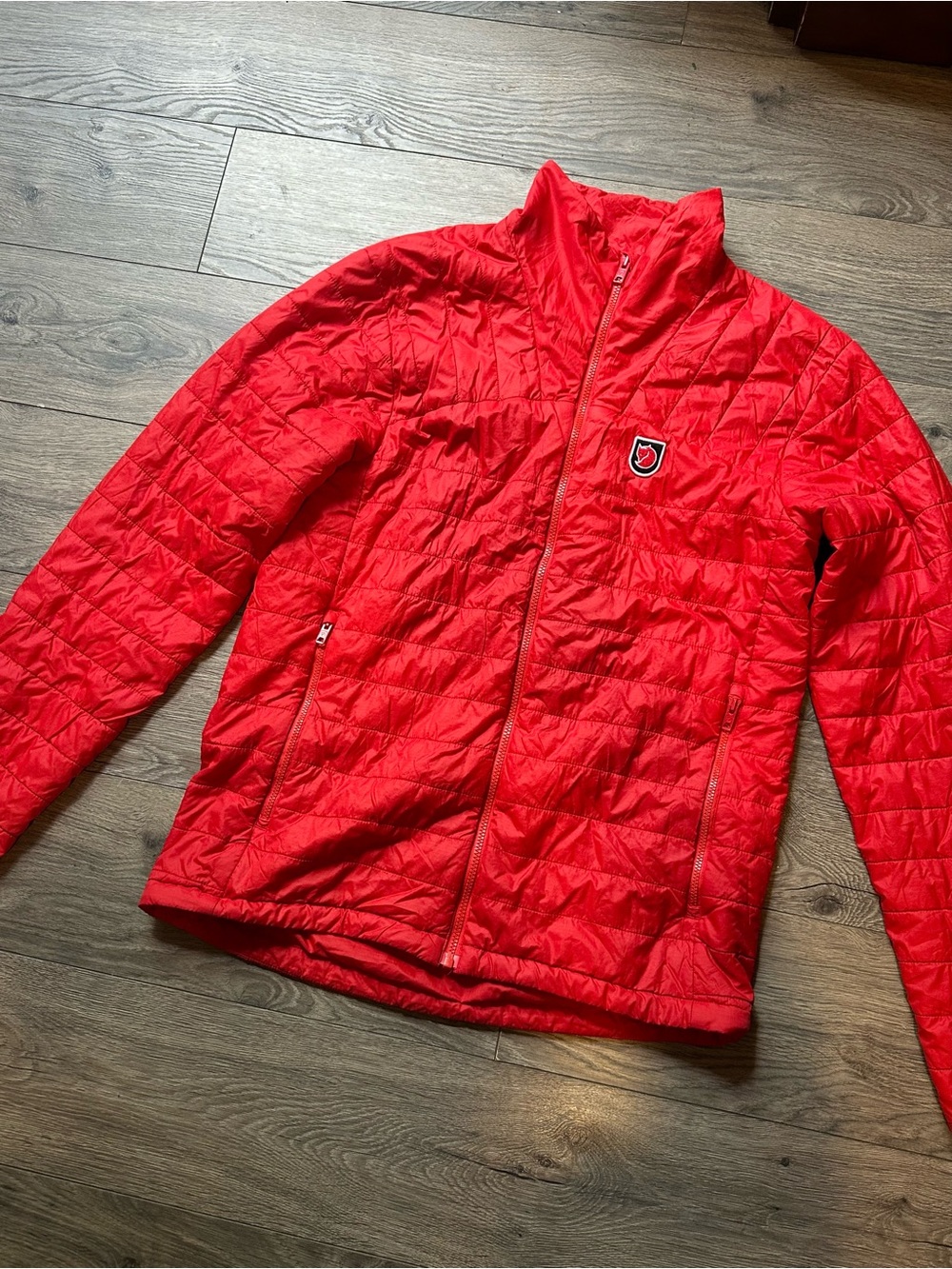 1974 Fjällräven Expedition Series Red Down Puffer Full Zip Stand Up Pockets